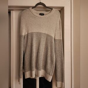 Express Knit Sweater in Gray and Cream